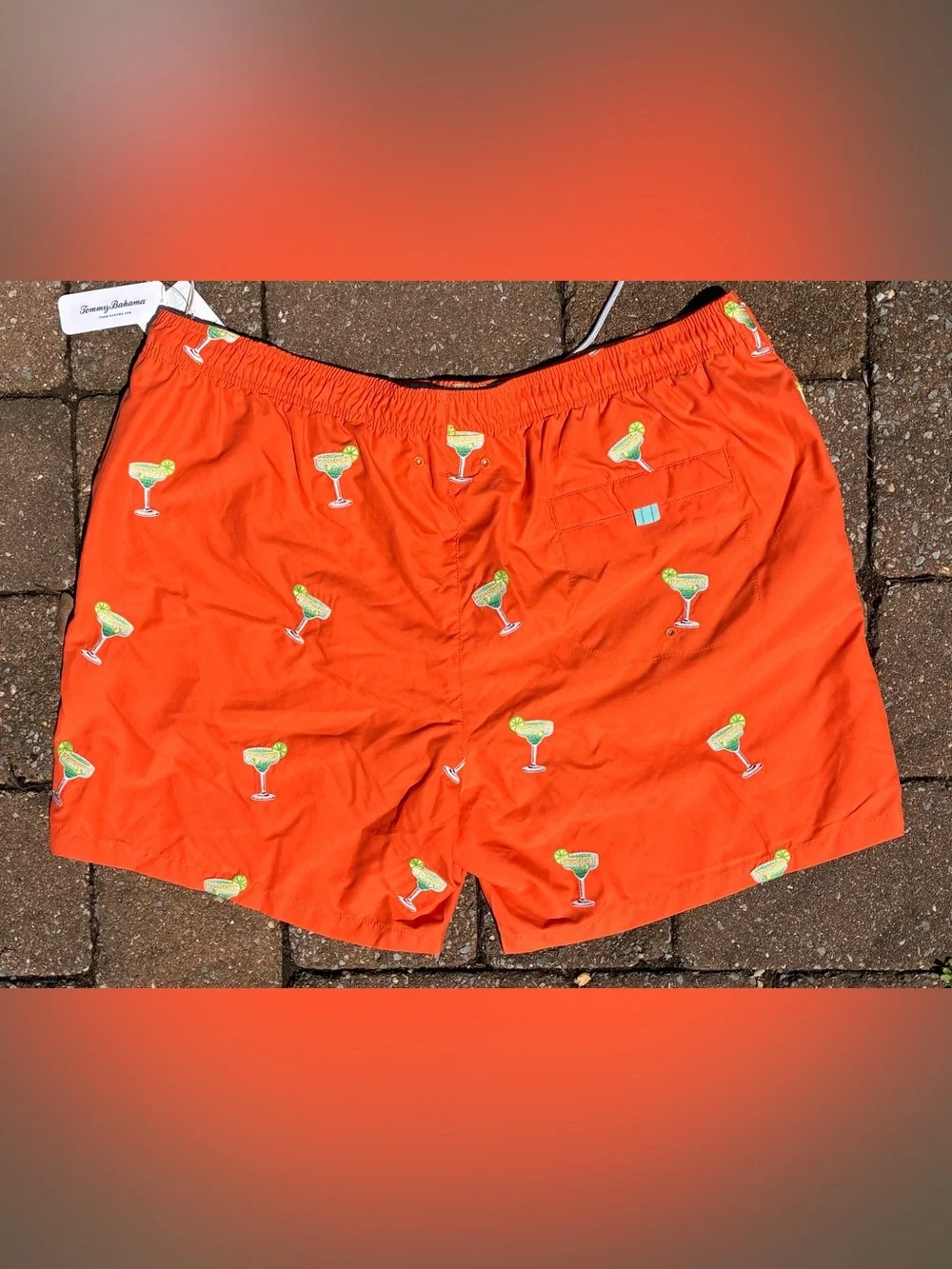 NEW Tommy Bahama Men's 2XL XXL Naples Marina Margarita Orange Swim Trunks Shorts